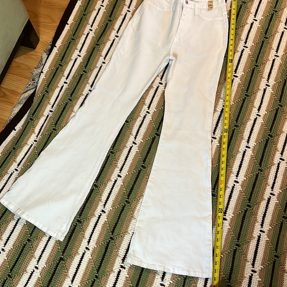 White High Rise Bell Bottom Jeans - Picture 4 of 5